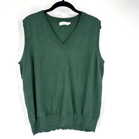Eimin Women’s Forest Green Stretch V Neck Swester Vest Size 3XL Preppy‎ Oxford - Picture 1 of 8